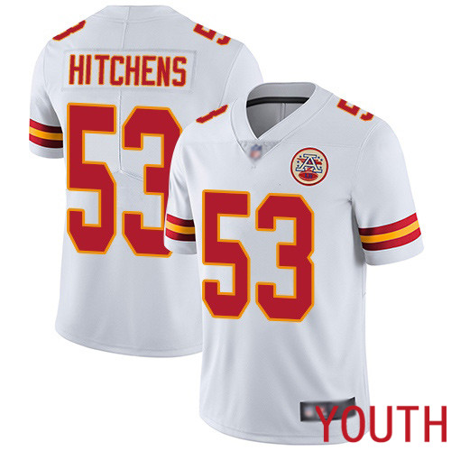 Youth Kansas City Chiefs #53 Hitchens Anthony White Vapor Untouchable Limited Player Nike NFL Jersey